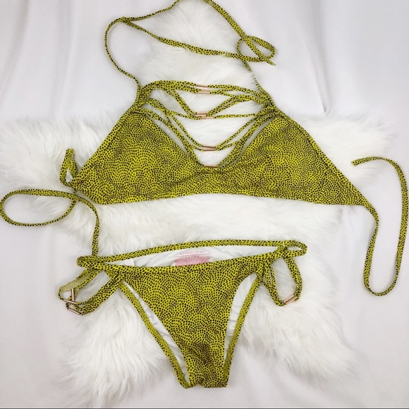 Victoria’s Secret Yellow Draped Halter Swimsuit - Picture 2 of 4